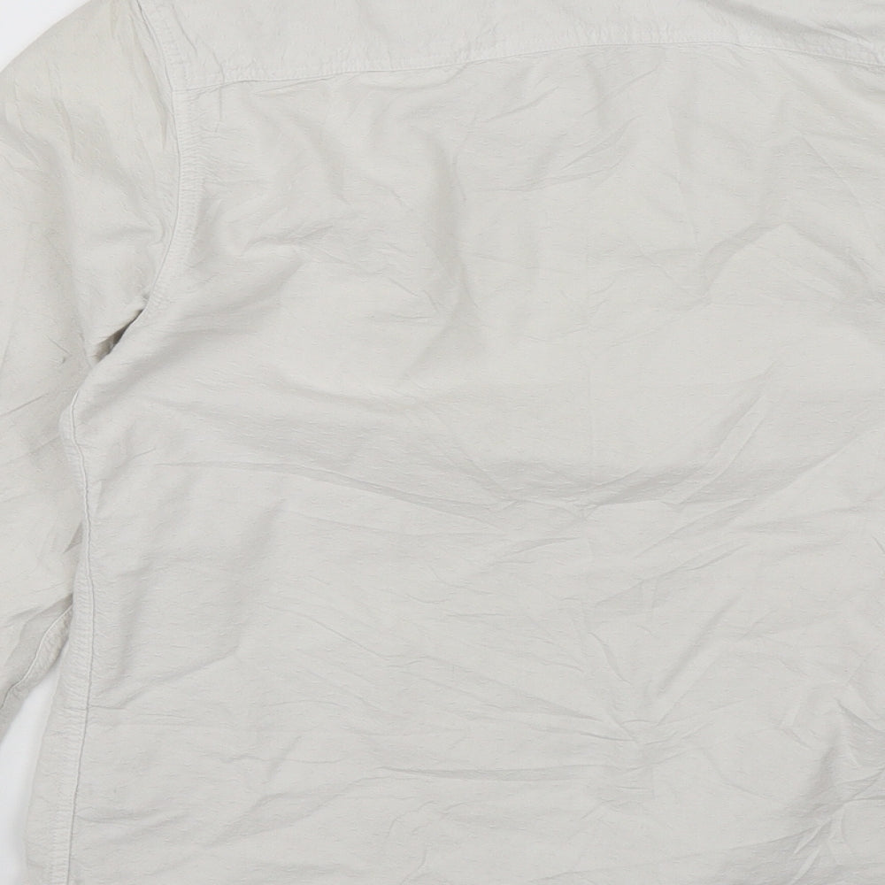 Mens UK Size S Topman White Button-Up Long Sleeve Casual Shirt