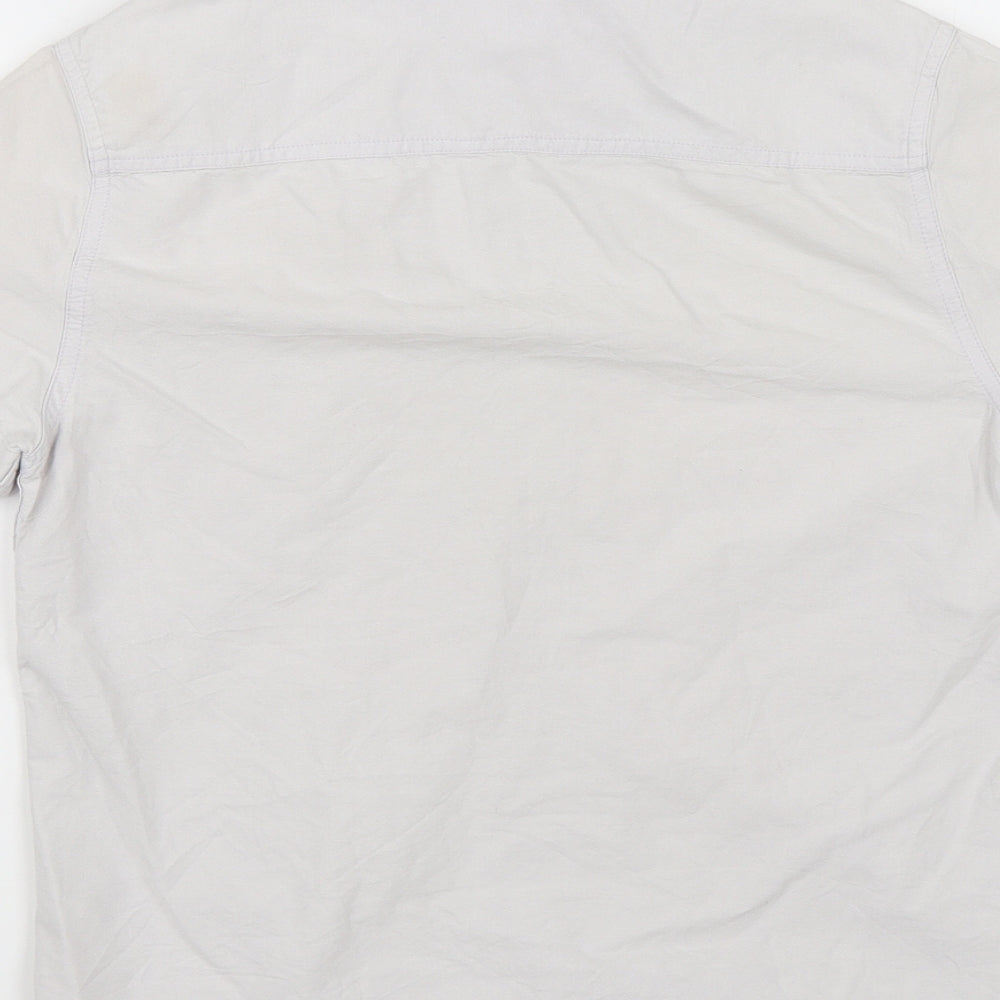 Mens UK Size XS Topman White Button-Up Short Sleeve Casual Shirt