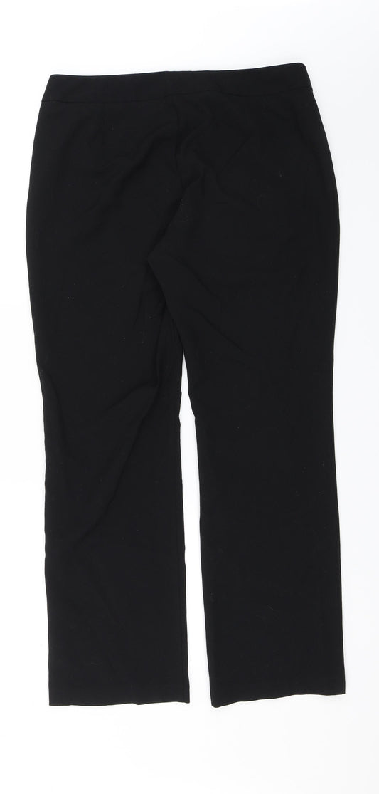 M&S Womens Black Dress Pants Trousers Size 14 L26 in