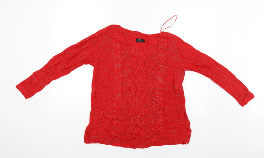 Additional front view of Papaya women’s red jumper, size UK 16