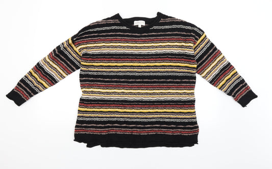Apricot Womens Multicoloured Striped Pullover Jumper Size 12