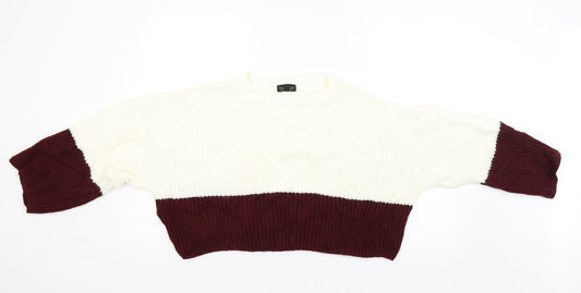 Topshop Womens White Pullover Jumper Size 8