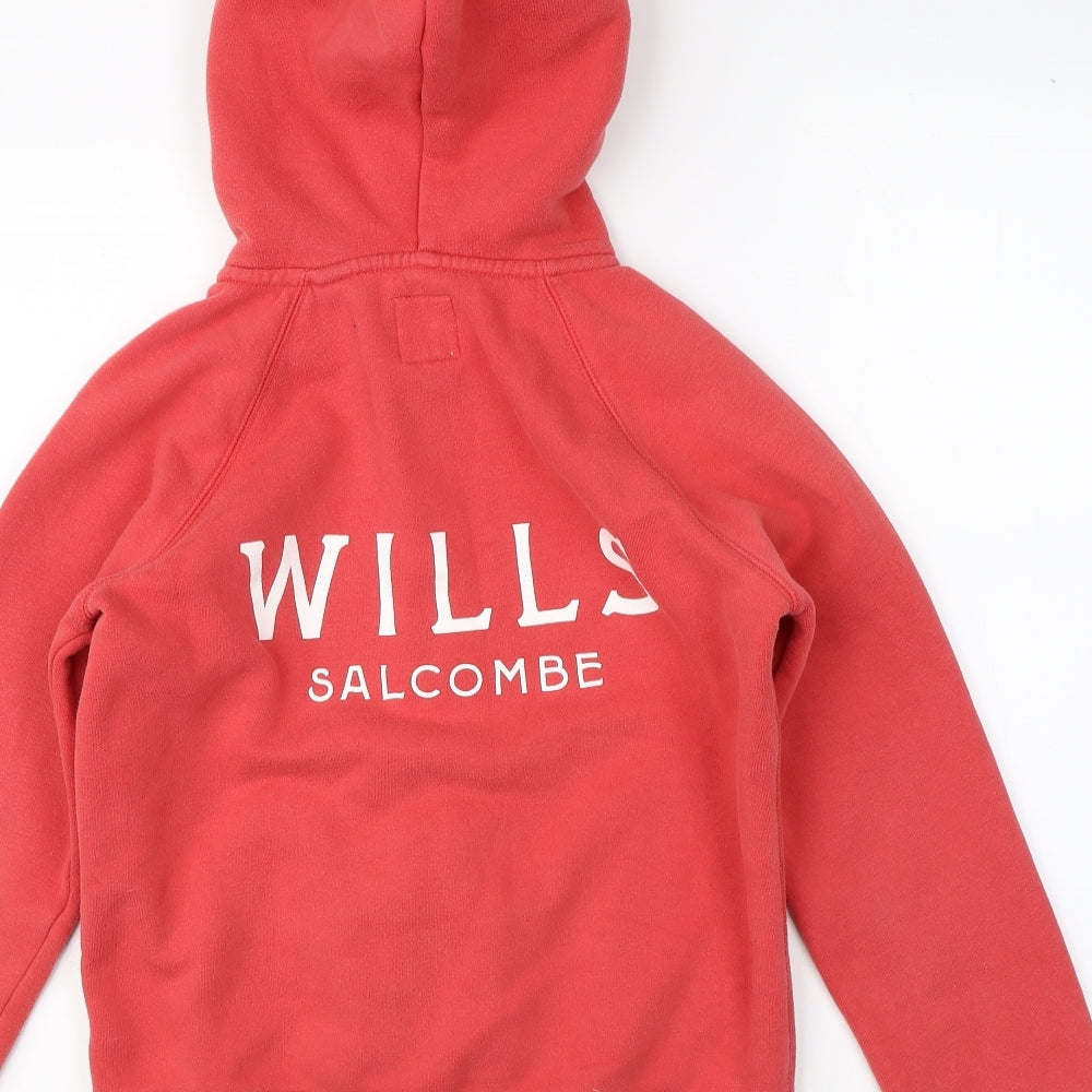 Womens UK Size 6 Jack Wills Red Full Zip Hoodie
