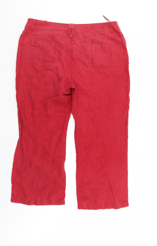 Womens UK Size 8 Preworn Regular Fit Straight Red Jeans