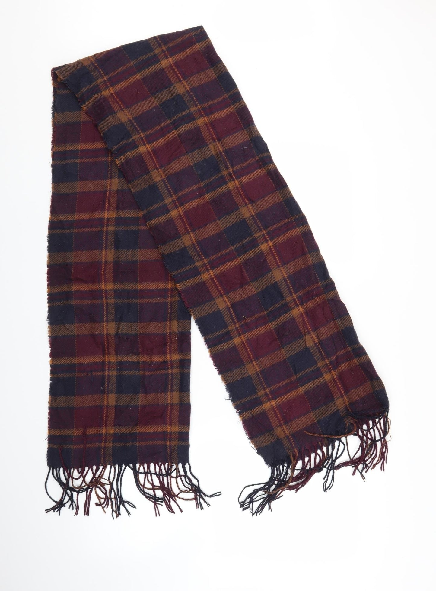 Preworn Unisex Red Plaid Scarf