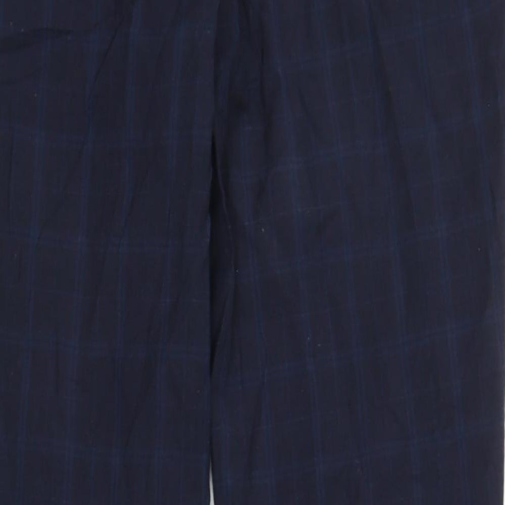 H&M Mens Blue Plaid Rain Trousers Trousers Size 33 in L28 in