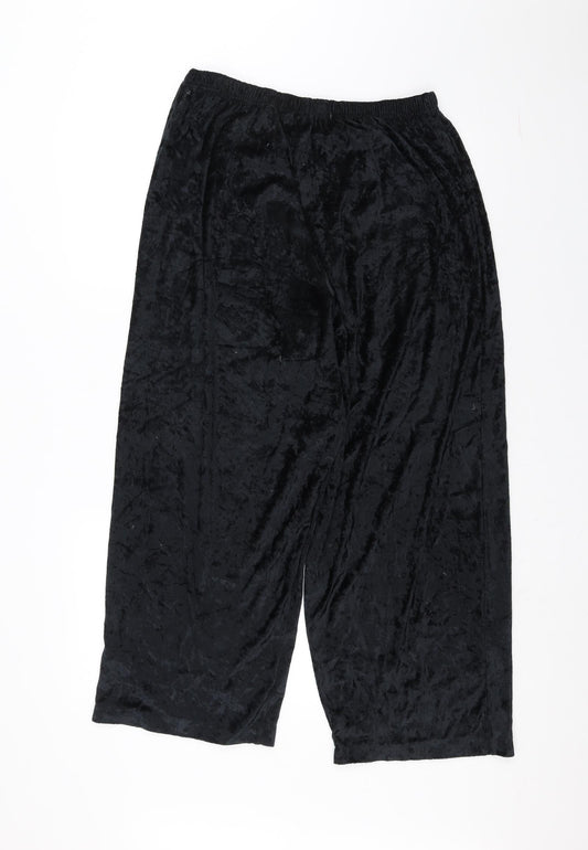 Womens UK Size 20 Preworn Regular Fit Black Trousers