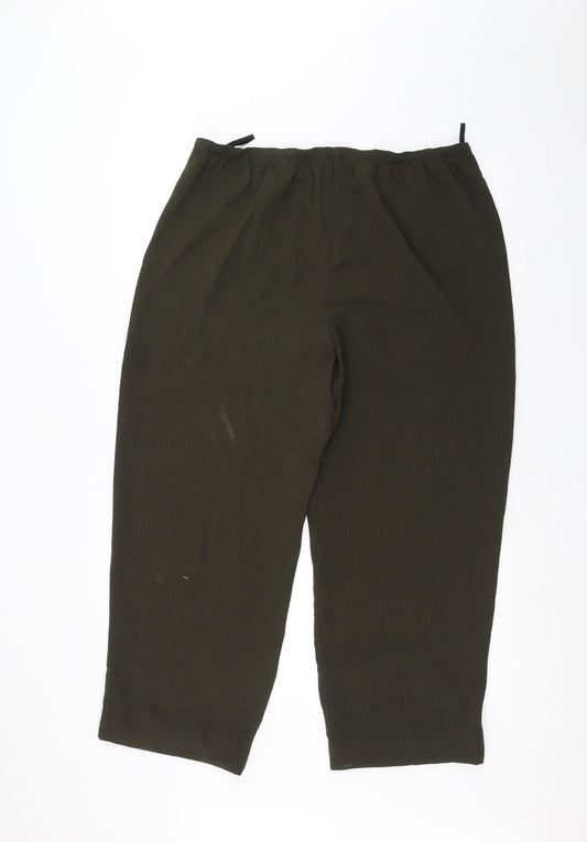 Womens UK Size 16 Marks and Spencer Regular Fit Green Trousers
