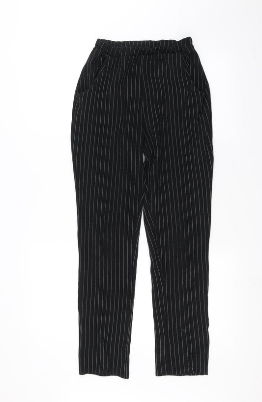 Womens UK Size 10 PRETTYLITTLETHING Regular Fit Black Trousers