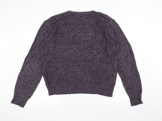 Cedar Wood State Mens Purple Knit Pullover Jumper Size L