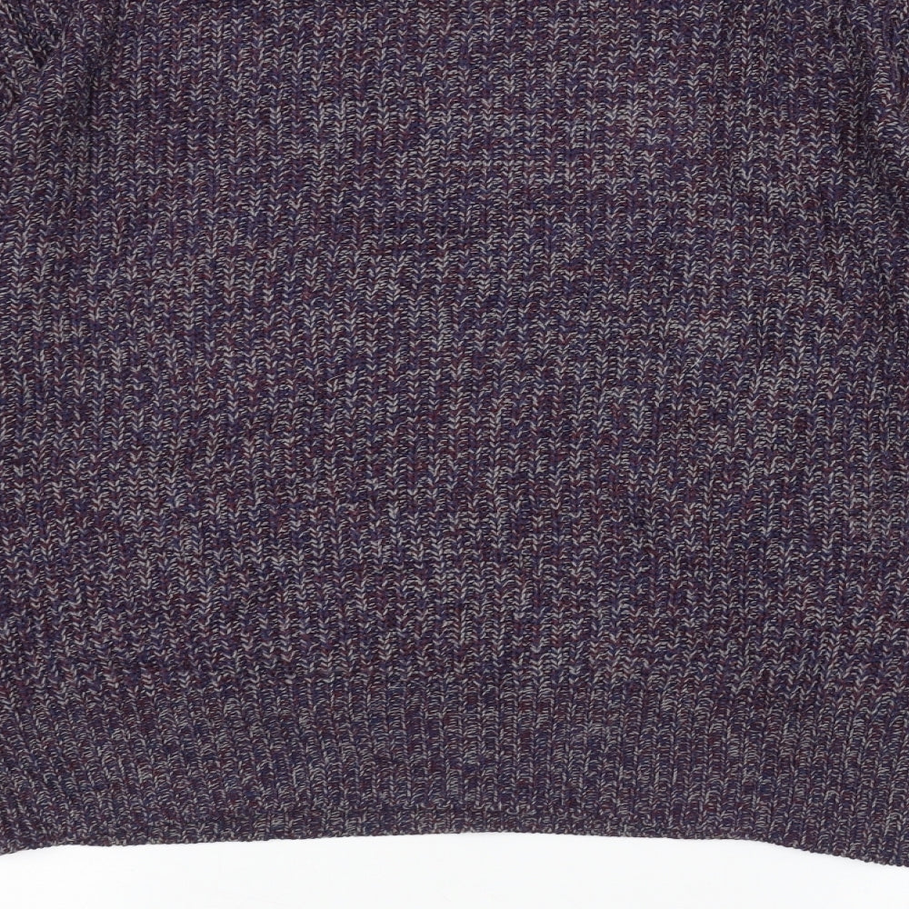 Cedar Wood State Mens Purple Knit Pullover Jumper Size L