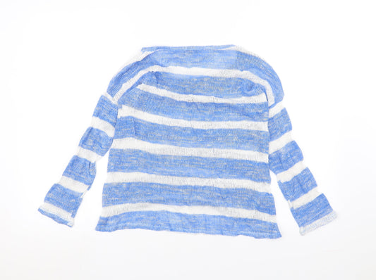 Atmosphere Womens White Striped Pullover Jumper Size 10