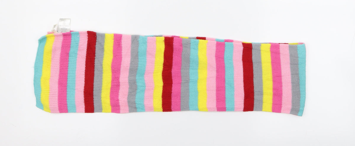 Front view of H&M unisex multicoloured striped scarf