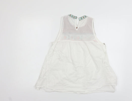 TU Womens White Basic Blouse Size 10