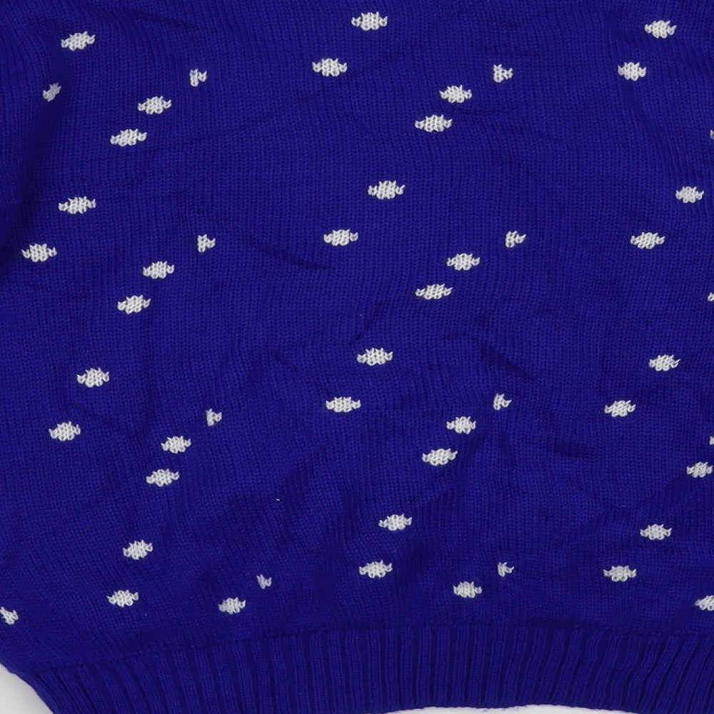 Gazelle London Girls Blue Polka Dot Pullover Jumper Size 11 Years