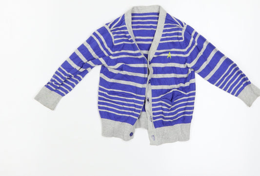 M&S Baby Blue Striped Cape Jumper Size 12-18 Months