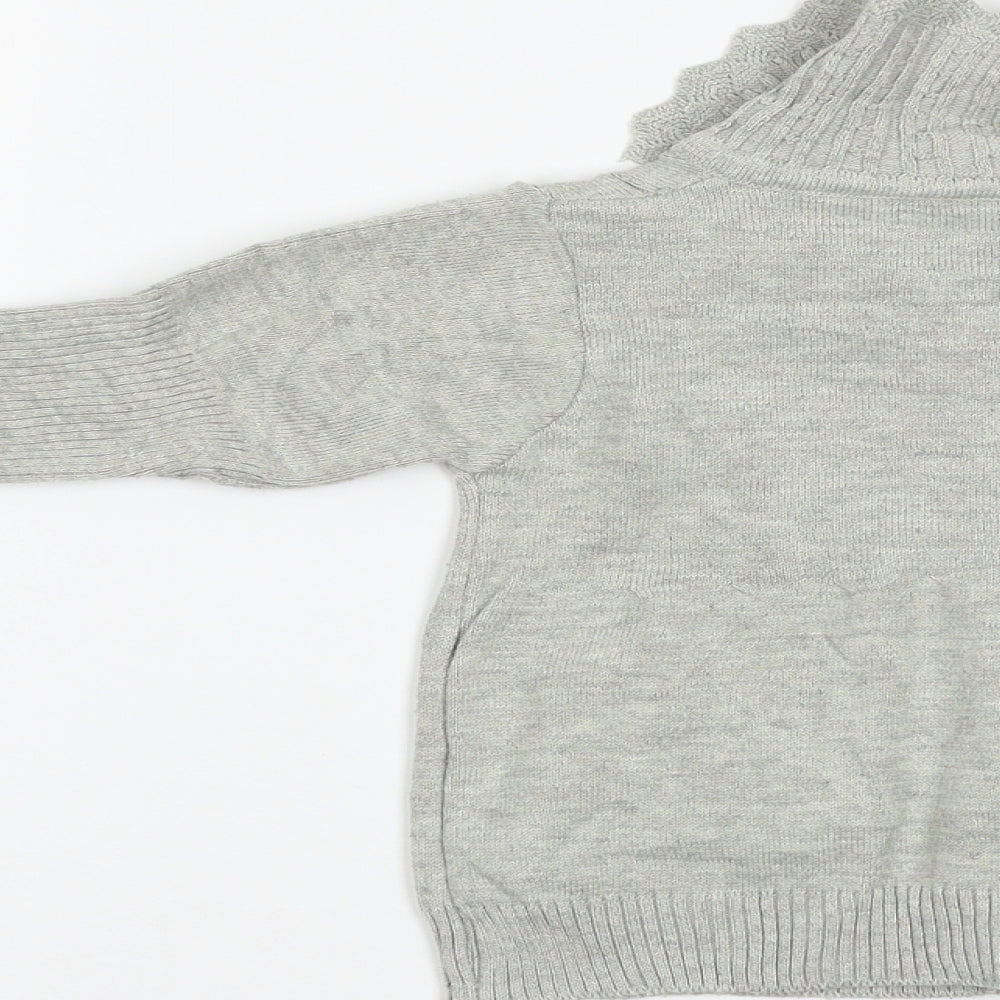 Preworn Girls Grey Cardigan Jumper Size 3 Years