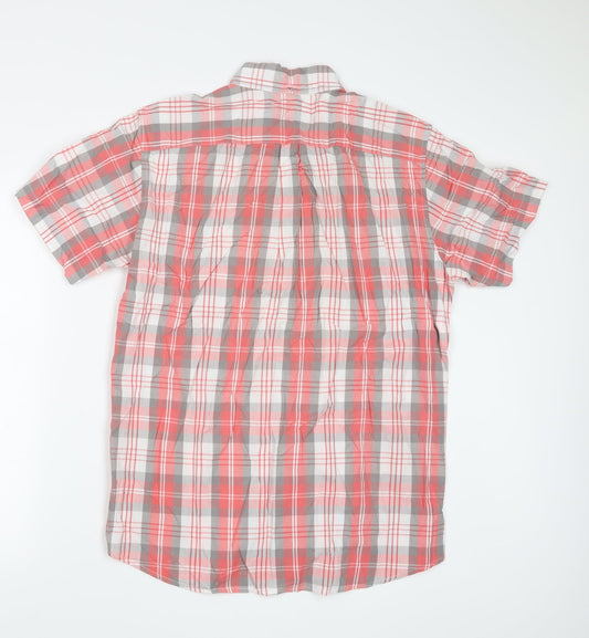Real Clothing Mens Red Check Button-Up Size M