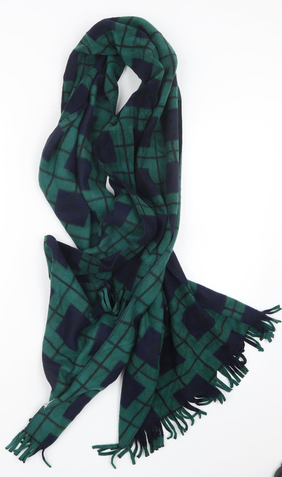 Preworn Womens Green Geometric Scarf