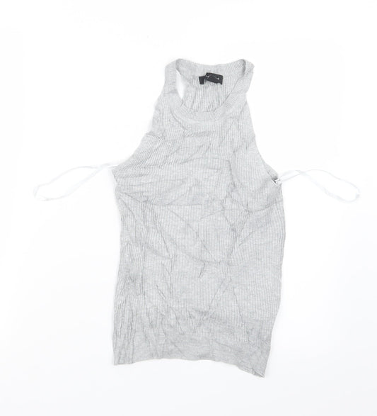 Womens UK Size 8 Atmosphere Grey Basic T-Shirt