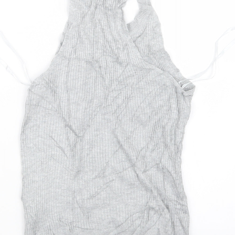 Womens UK Size 8 Atmosphere Grey Basic T-Shirt