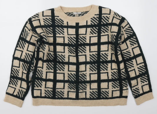 TU Womens Green Check Pullover Jumper Size 14