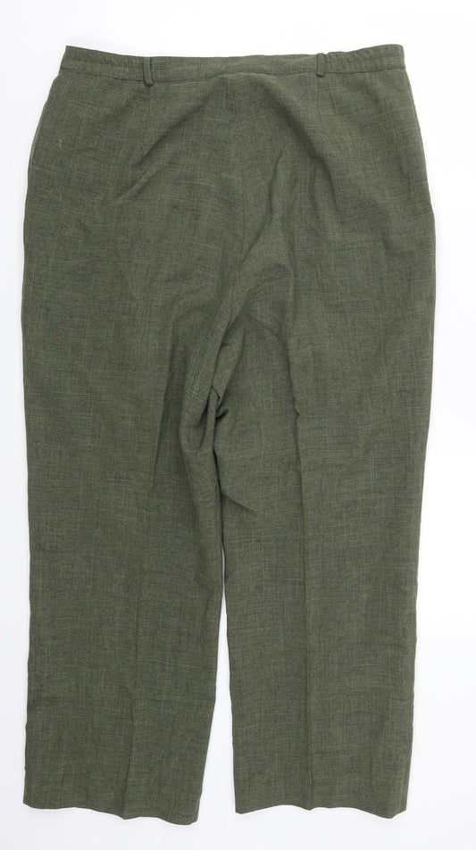 Womens UK Size 18 Essentials Regular Fit Green Trousers