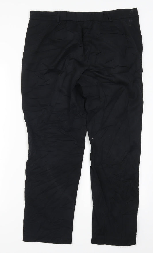 Womens UK Size 14 Marks and Spencer Regular Fit Black Trousers