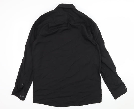 George Mens Black Button-Up Size 15