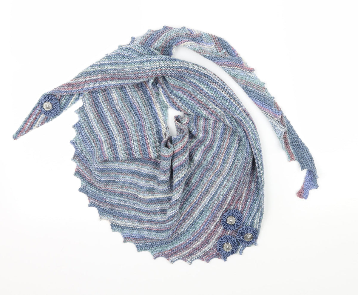 Preworn Womens Blue Knit Scarf