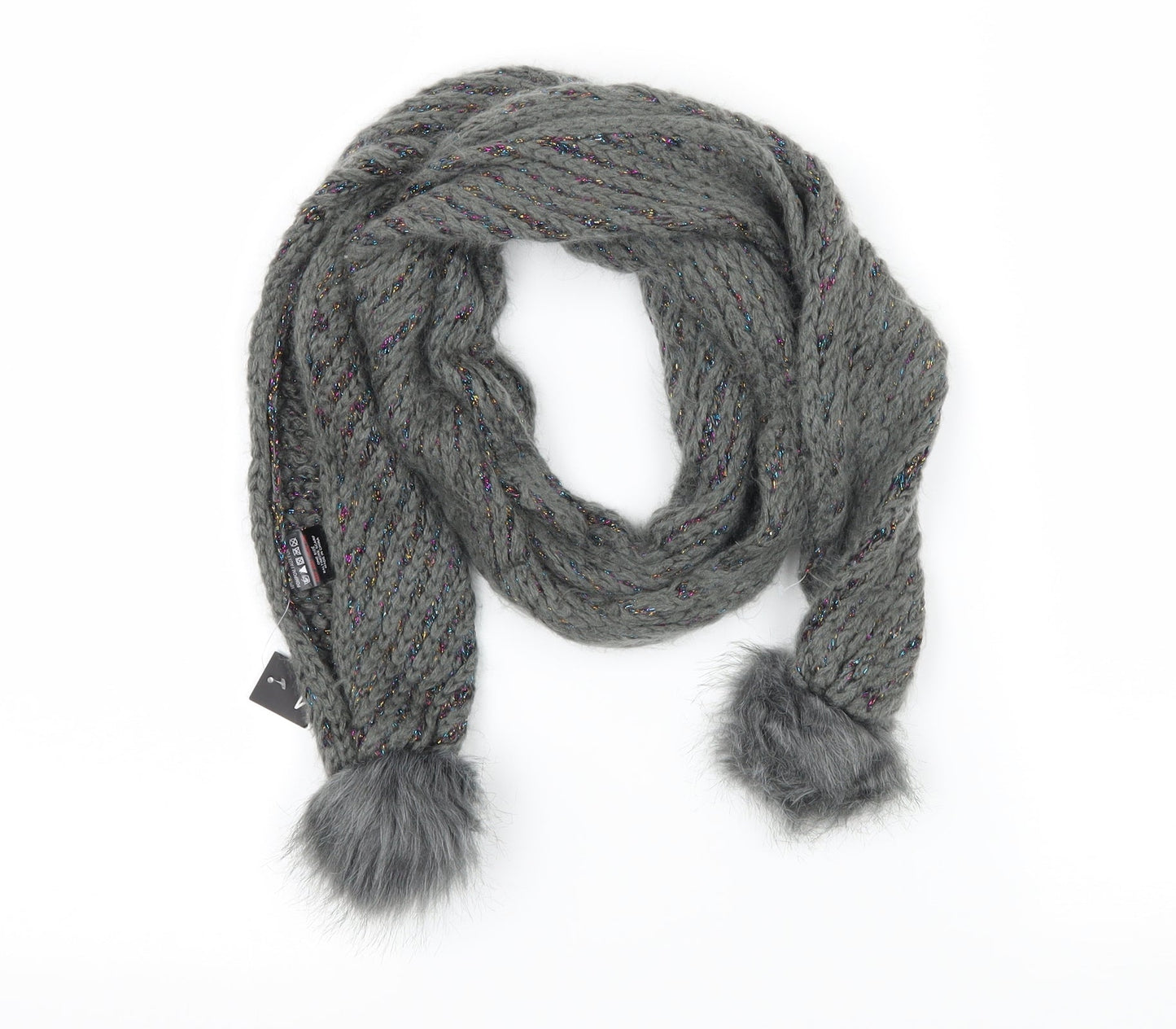 Preworn Womens Grey Knit Scarf