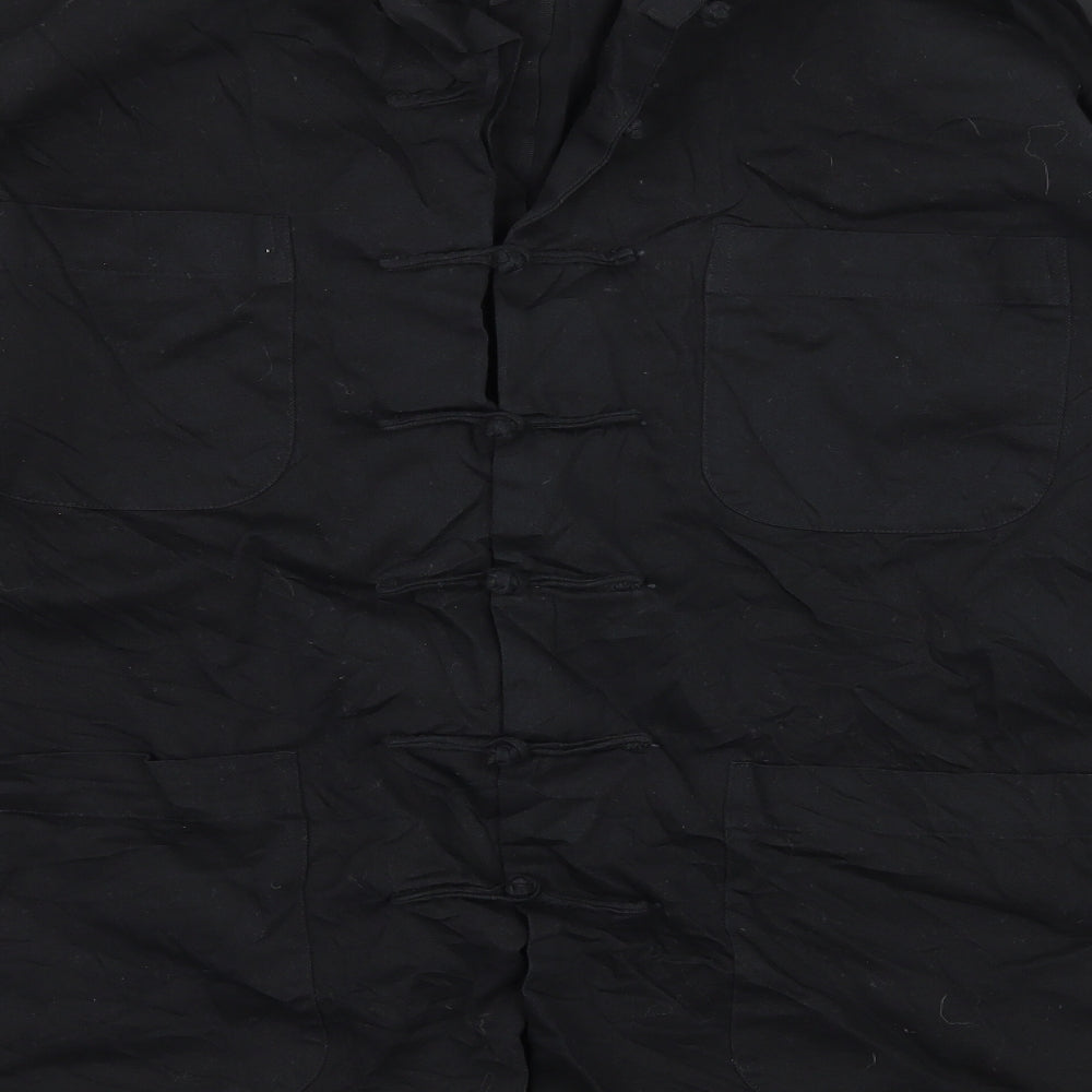 Rose Mens Black Button-Up Size M