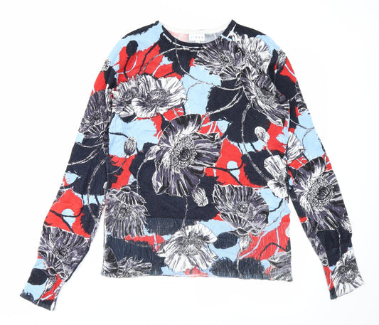 Linea Womens Blue Floral Pullover Jumper Size 10