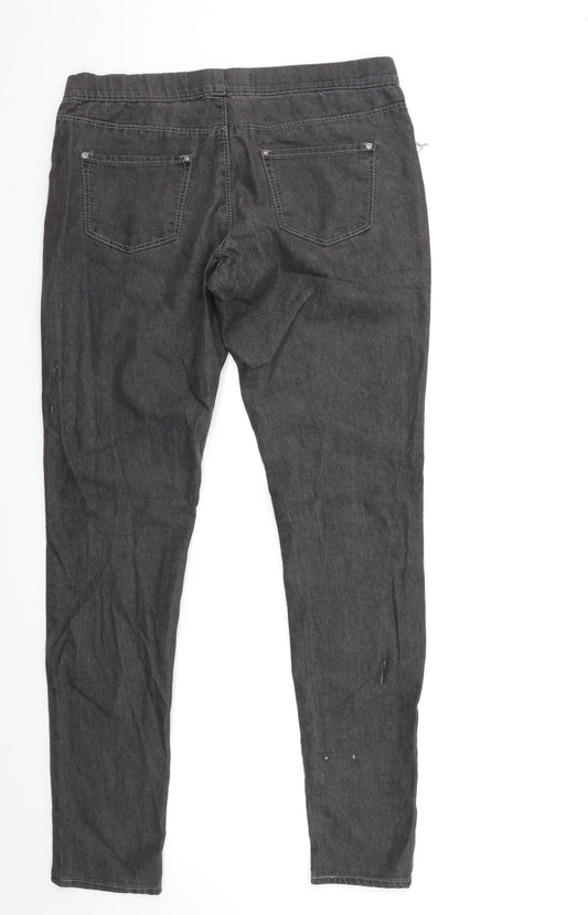 Denim & Co. Womens Grey Denim Jegging Jeans Size 10 L30 in