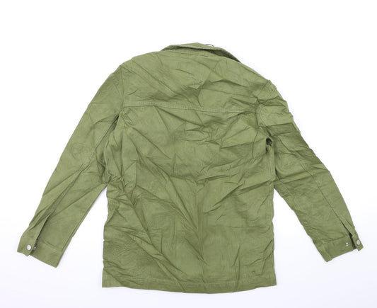 Primark Womens Green Denim Jacket Coat Size 6