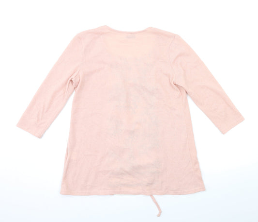 afibel Womens Pink Floral Knit Cardigan Jumper Size 14