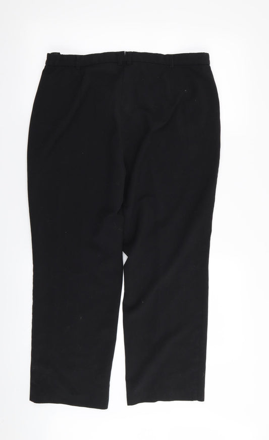 M&S Womens Black Trousers Size 14 L27 in