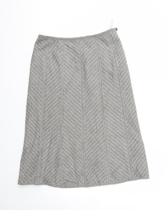 M&S Womens Grey Flare Skirt Size 8