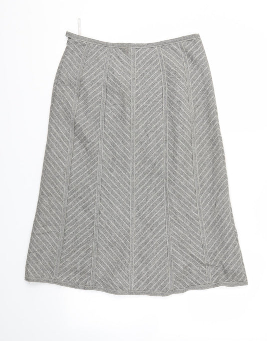M&S Womens Grey   Flare Skirt Size 8