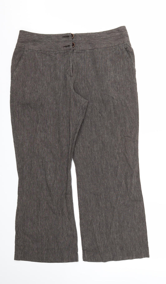 18 Womens Brown Trousers Size M L27 in