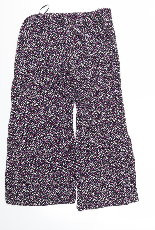 F&F Womens Purple Floral Trousers Size 10 L24 in