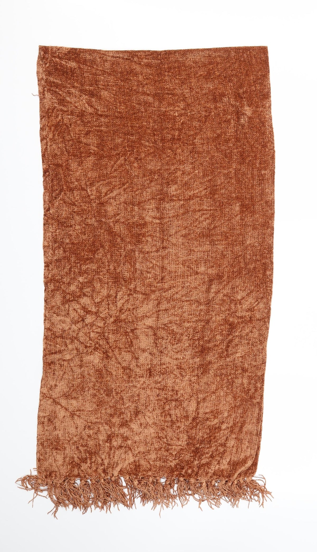 Front view of Preworn unisex gold scarf