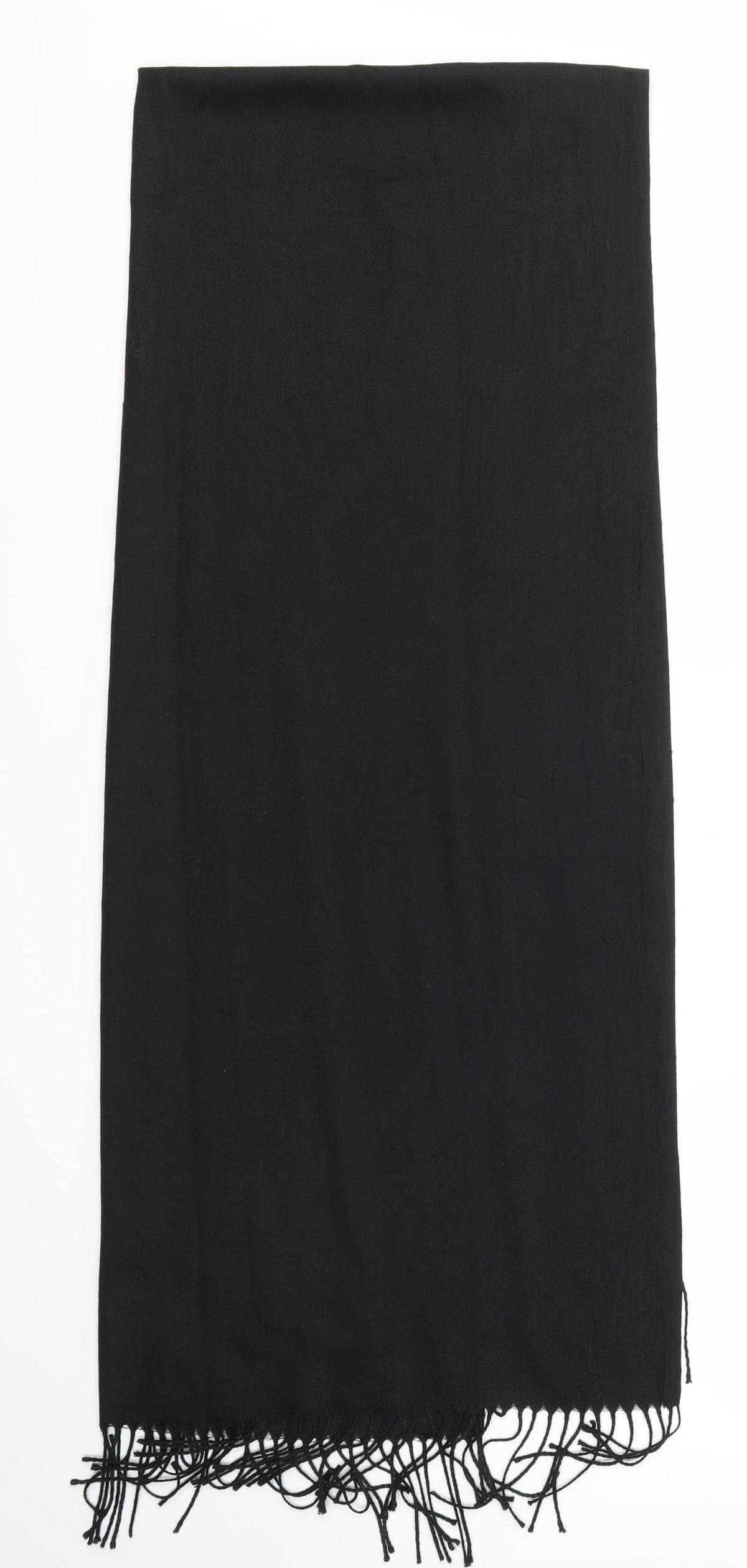 Front view of Preworn unisex black scarf