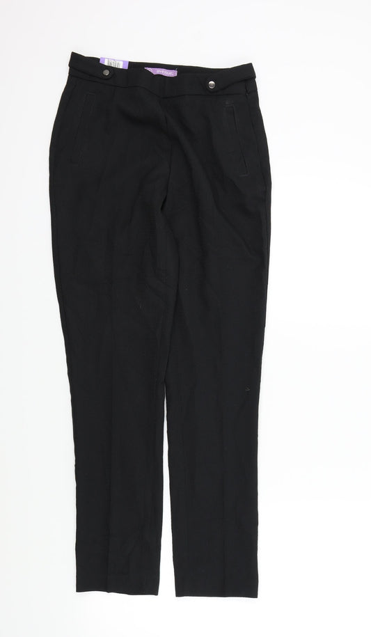 Womens UK Size 8 Avenue Regular Fit Black Trousers