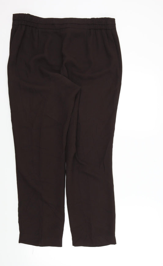 Womens UK Size 16 Reflections Regular Fit Brown Trousers