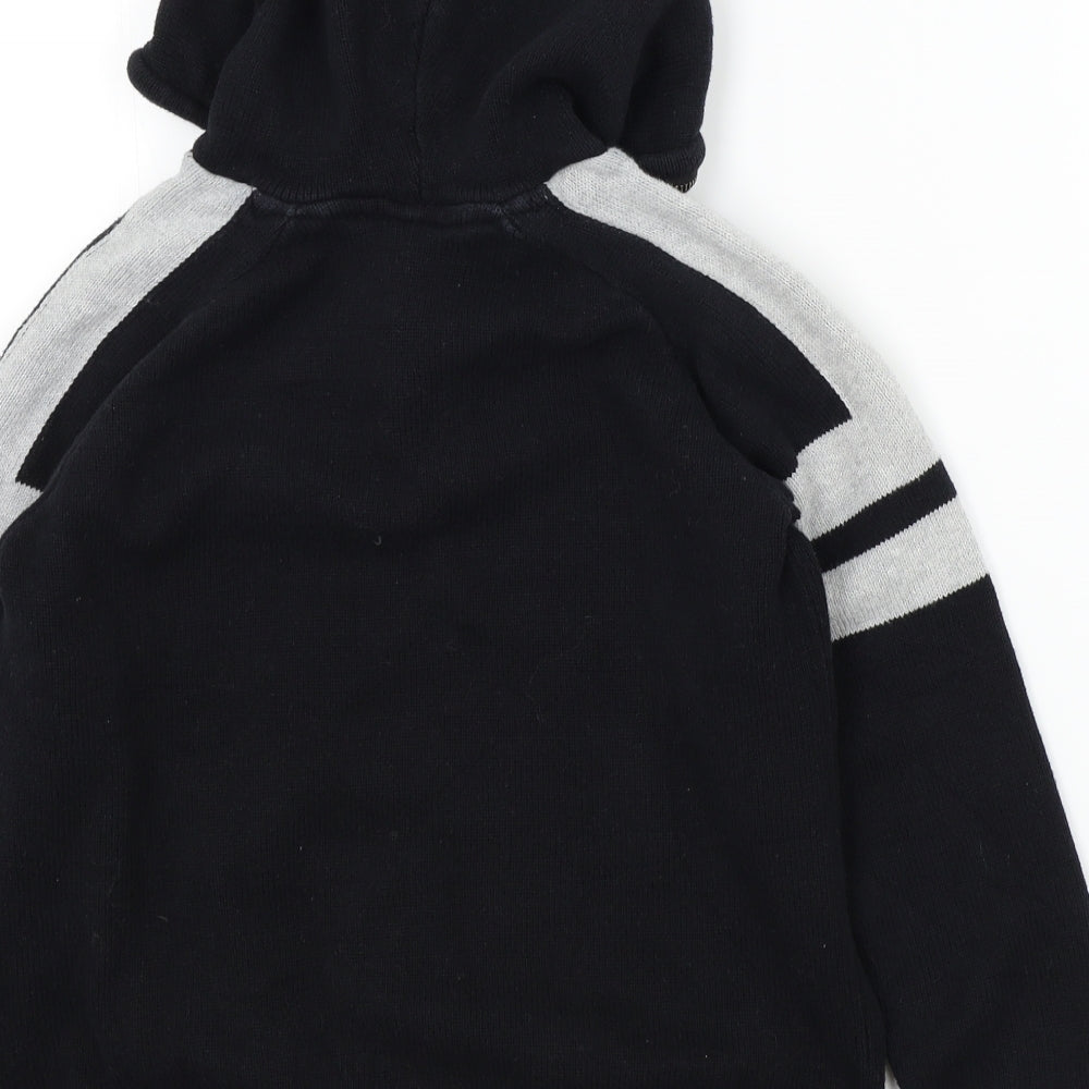 H&M Boys Black Colourblock Pullover Hoodie Size 11-12 Years