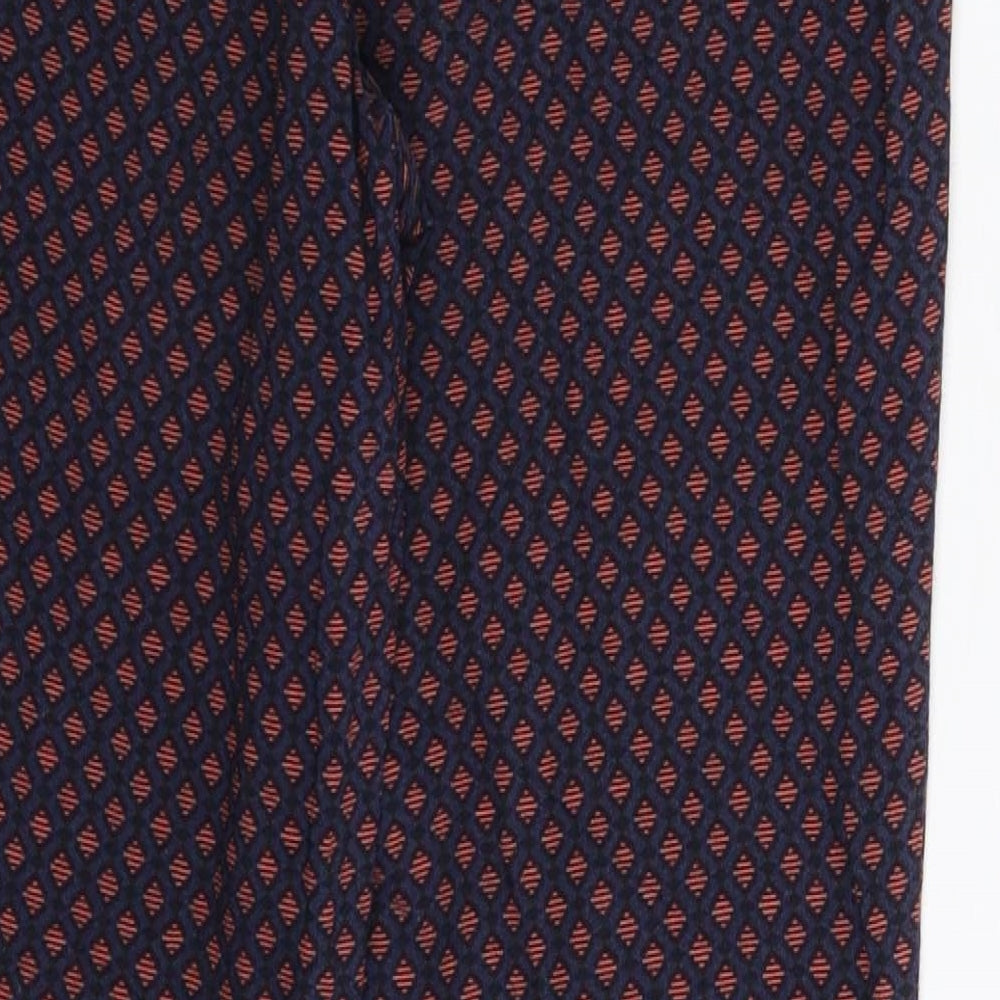 F&F Womens Blue Geometric Trousers Size 10 L29 in