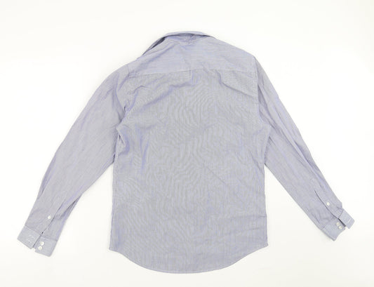Topman Mens Blue Striped Button-Up Size S