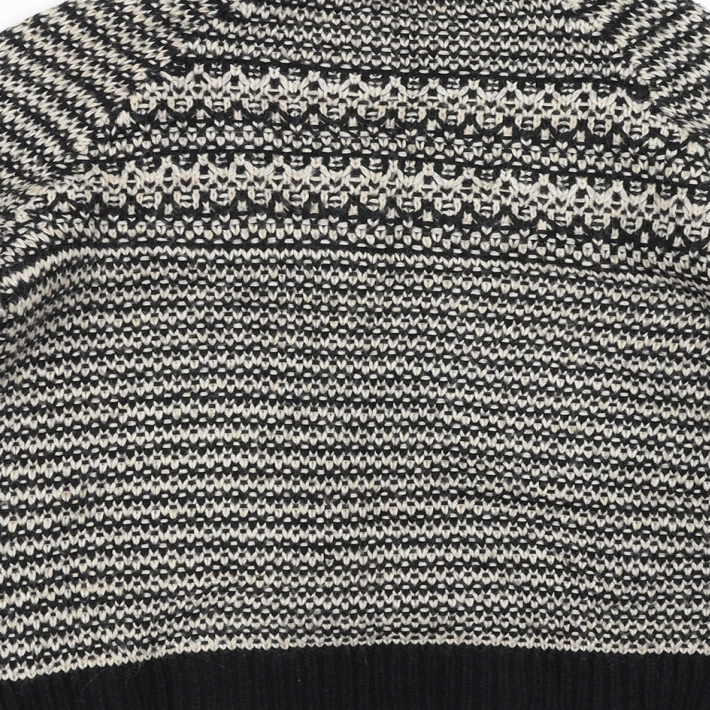 Marks and Spencer Womens Black Geometric Pullover Jumper Size 12