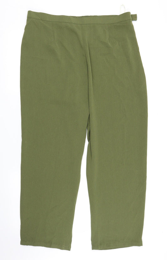 Womens UK Size 20 ELVI Regular Fit Bloomer Green Trousers